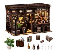 Spilay Kit fai da te in miniatura, casa delle bambole in legno, puzzle 3D, fermalibri, decorazione con illuminazione a LED, regalo creativo per la costruzione di modelli per adulti - Taverna angolare
