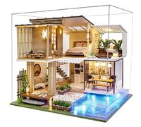 Spilay Kit fai da te in miniatura con mobili, mini casa delle bambole in legno, artigianato fatto a mano con copertura antipolvere e carillon 1:24, idea regalo creativa per la stanza per adulti amici