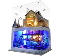 Spilay Kit fai da te in miniatura con mobili, moderno modello Villa Plus con custodia antipolvere e carillon, scala 1:24, giocattolo creativo per la casa delle bambole per bambini, regalo di