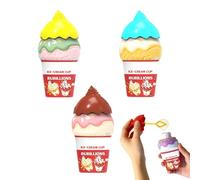 Spill Proof Bubbles | 4 Pieces Leak-Proof Portable Outdoor Toy - Ice Cream Shape Bottle Bubble Blowing Solution with Wand,for Boys Girls Birthday Indoor Garden Yard Beach