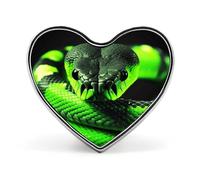 Spilla 3D a forma di cuore con serpente in lega di alluminio, spilla da bavero per San Valentino, spille per giacche, zaini e altri vestiti