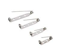 Spilla a barretta di color argento, dimensioni: 4 mm, 20 mm, 25 mm e 32 mm, 38 mm, 100 pezzi