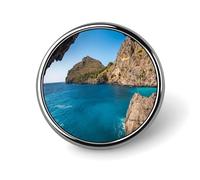 Spilla a bottone ad arco a Maiorca Spagna in metallo personalizzata spille da bavero distintivi classica spilla rotonda spilla novità unica spille smaltate carino divertente pin back pulsante