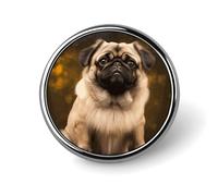 Spilla a bottone con cane carlino in metallo personalizzata spille da bavero distintivi classica spilla rotonda spilla novità unica spille smaltate carino divertente pin back pulsante distintivo per