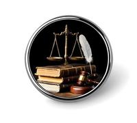 Spilla a bottone con martello da giustizia per studio legale, spilla rotonda, forniture artigianali per vestiti e borse