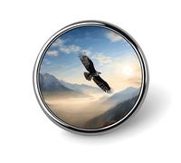 Spilla a bottone Eagle Mountains da 2,5 cm, spille da bavero in metallo personalizzate, spilla rotonda leggera, eleganti spille smaltate per camicie, giacche, borse e regali