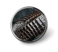 Spilla a bottone in pelle di coccodrillo personalizzata in metallo spille da bavero distintivi classica spilla rotonda spilla novità unica spille smaltate carino divertente pin back pulsante