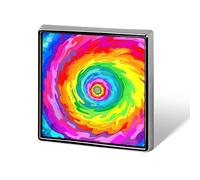 Spilla a bottone personalizzata con distintivo quadrato tie-dye colorato, spille da bavero per donne e uomini