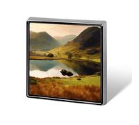 Spilla a bottone quadrata per donna, spilla decorativa da bavero per uomo, graziose spille quadrate, spille a bottone del Lake District National Park per zaini, giacche, cappelli, decorazioni