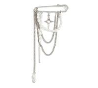 Spilla a catena con nappe con perle finte, per un abbigliamento quotidiano, versatile, alla moda, Misura unica, come descritto