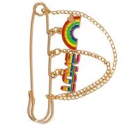 Spilla a catena dal design artistico a forma cuore Colori vibranti gioielleria alla per adolescenti e adulti Distintivo artistico sul petto