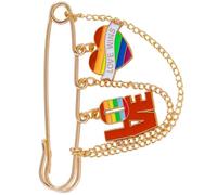 Spilla a catena dal design artistico a forma cuore Colori vibranti gioielleria alla per adolescenti e adulti Distintivo artistico sul petto