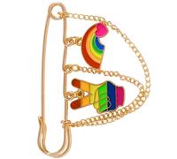 Spilla a catena dal design artistico a forma cuore Colori vibranti gioielleria alla per adolescenti e adulti Spilla colorata