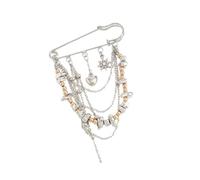 Spilla a catena in metallo con nappe, leggera costruzione accento per una lunga durata e miglioramento del fascino spilla a catena, One Size, come descritto