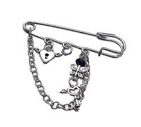 Spilla a cinque punte serie Satr Street Fashion bavero Pin Suit Accessori Semplice Doppia Catena Distintivo Risvolto, Misura unica, come descritto