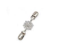 Spilla a clip for maglione e cardigan, con corpetto, in metallo color argento, chiusura a paperella, decorazione for abbigliamento(Type 8)