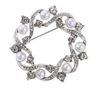 Spilla a corona di perle distintivo rotondo dell'ago del petto collare spille tutto adatto spilla per la decorazione della borsa dei vestiti