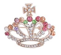 Spilla a Corona Spilla Strass Matrimonio Sposa Creato Spilla a Cristallo Elegante Signore Strass Abiti Sciarpa Scialle Fibbia Decorazioni Colorato Affidabile? qualità novità e popolarità