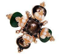 Spilla a Croce Barocca 1 Pezzo in Lega e Pietra per Cappotto | Stile Retrò Classico, Colore Verde-marrone, per Giacca Donna, Occasioni Thanksgiving e Festa della Mamma