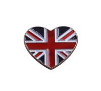 Spilla a Cuore Bandiera Inglese, Lega, per Giacca e Camicia | Design Creativo e Leggero, Accessorio Compatto per Eventi Patriottici, Donna e Amanti del Regno Unito