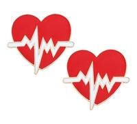 Spilla a Cuore Elettrocardiogramma 2 Pezzi in Lega, Medico | Accessorio Decorativo Leggero e Portatile, Stile Creativo e Delicato, Regalo per Dottoressa e Medico