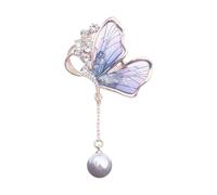 Spilla a farfalla con perle intricate e gocce d'acqua Disegni artistici Materiali in lega di alta qualità Idee regalo alla moda Spilla con perle a farfalla, Misura unica, come descritto