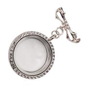 Spilla a farfalla in lega con cristalli incastonati con scatola per nascondere foto, accessorio alla moda, elegante spilla portafoto in lega, Misura unica, come descritto