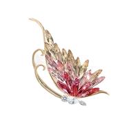Spilla a farfalla in lega robusta con cristalli brillanti, versatile, da indossare per eventi serali e abiti casual, Misura unica, come descritto