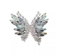 Spilla a farfalla in stile vintage per abbigliamento Base in lega leggera con cristallo scintillante zircone dettaglio elegante spilla sofisticata spille a farfalla per borse, Misura unica, come