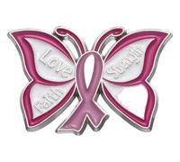 Spilla a farfalla: rosa, viola - aiuto per il cancro al seno, Klein, Metallo non prezioso