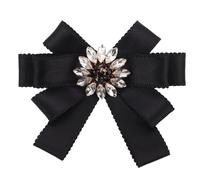 Spilla a fiocco pre-annodata, grande spilla a fiocco con strass e cristalli,