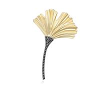 Spilla a foglia di ginkgo elegante spilla dal design semplice realizzata in lega resistente, processo di olio gocciolante che mantiene la lucentezza dell'uso multifunzionale, perfetto come regalo Pin