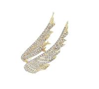 Spilla a forma di ala alla moda con strass, stile retrò, gioielli per donne da indossare tutti i giorni, feste serali, in lega, con chiusura sicura per abiti e borse, Misura unica, come descritto