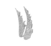 Spilla a forma di ala alla moda con strass, stile retrò, gioielli per donne, uso quotidiano, feste serali, spilla a forma di ala piena di strass per donne vintage, One Size, come descritto