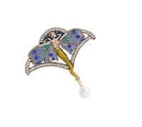 Spilla a forma di ala con perle, smaltata, elegante, accessorio per gioielli, spilla vintage