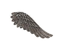 Spilla a forma di ala d'angelo in cristallo scintillante, accessorio per feste, per giacche, sciarpe, feste, elegante spilla a forma di piuma con zirconia cubica, Misura unica, come descritto