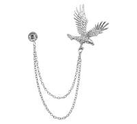 Spilla a forma di ala di falco aquila, con nappa, catena da appendere, in metallo color argento, oro, con strass, per uomini e donne, spille da bavero per vestiti, abiti, cappotti, cravatte,