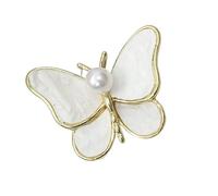 Spilla a forma di ala di farfalla con perle intarsio gioielli comodi da indossare materiali in lega di chiusura disegni spilla in lega, Misura unica, come descritto