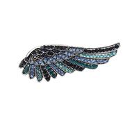Spilla a forma di ala piumata con cristalli retrò decorativi per giacche, sciarpe, feste, accessori di abbigliamento fatti a mano, spilla a forma di piuma con zirconia cubica, Misura unica, come