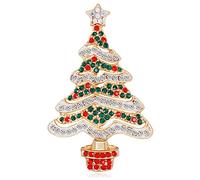Spilla A Forma Di Albero Di Natale Multicolore Con Strass Di Cristallo E Stella Di Natale Ornamenti Cravatta Accessori Da Vestito Gioielli Per Donne Ragazze Migliori Amiche Regali Di Vacanza, Metallo,