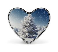 Spilla a forma di albero di pino con albero di pino e neve, per donne e uomini, accessori alla moda per cappelli, borse, giacche, cappotti, regali di giorno