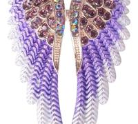 Spilla a forma di ali d'angelo, bella spilla vintage con strass, spilla con cristalli, antiriflesso, accessorio per borse da donna, gioielli alla moda, Misura unica, Acciaio inossidabile