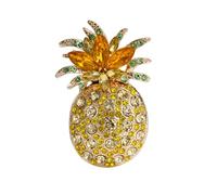 Spilla a forma di ananas con strass brillanti, realizzata in lega robusta, ideale per l'uso quotidiano, spilla colorata a forma di ananas multicolore con design abbagliante, perfetta come accessorio