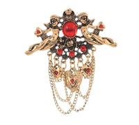 Spilla a forma di angelo in stile barocco vintage, con nappa, in metallo retrò, per cappotti e accessori