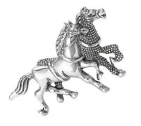 Spilla a forma di animale a forma di due cavalli che corrono in stile vintage, gioielli per abbigliamento formale e casual, spilla in metallo a due cavalli, Misura unica, come descritto