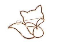 Spilla a forma di animale alla moda con volpi cave, spilla da donna, gioielli alla moda, casual, accessorio per abito alla moda per donna carineria animale corpetto, One Size, come descritto