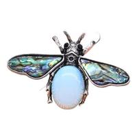 Spilla a forma di ape con pietra e conchiglia simulata e pendente for accessori moda(C10371-2)