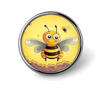 Spilla a forma di ape sulla piazza, spilla rotonda alla moda, spilla con bottone carino, spille con bottone in lega per cappelli, camicie, abbigliamento e borse