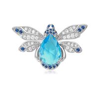 Spilla a forma di api con strass scintillanti, in lega, design giocoso, accessorio alla moda, spilla con cristalli brillanti, One Size, come descritto