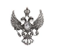 Spilla a forma di aquila a doppia testa con corona, con cristalli a goccia d'acqua, per donne e uomini, retrò, ala in metallo, per il giorno dell'indipendenza